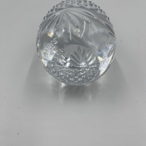 Made In France Cut Crystal Molded Design Glass Egg Shaped Paperweight 3.5” Heavy - Picture 10 of 15
